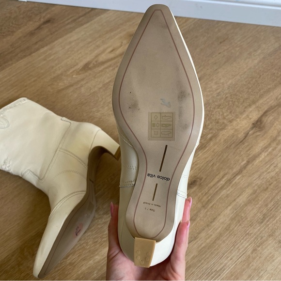 NEW Dolce Vita Tavla Boots Off White Leather - Picture 6 of 9
